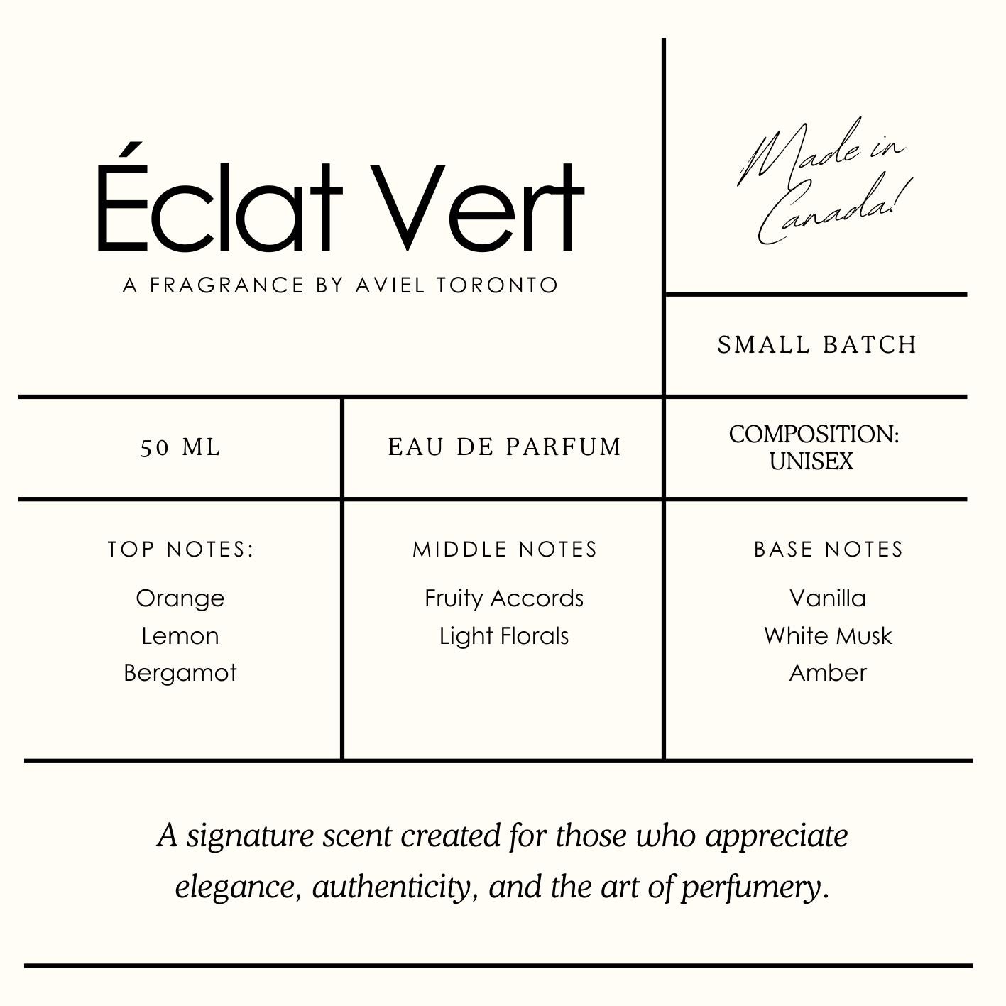 ÉCLAT VERT Inspired by: Erba Pura by Xerjoff (Unisex) Made in Canada