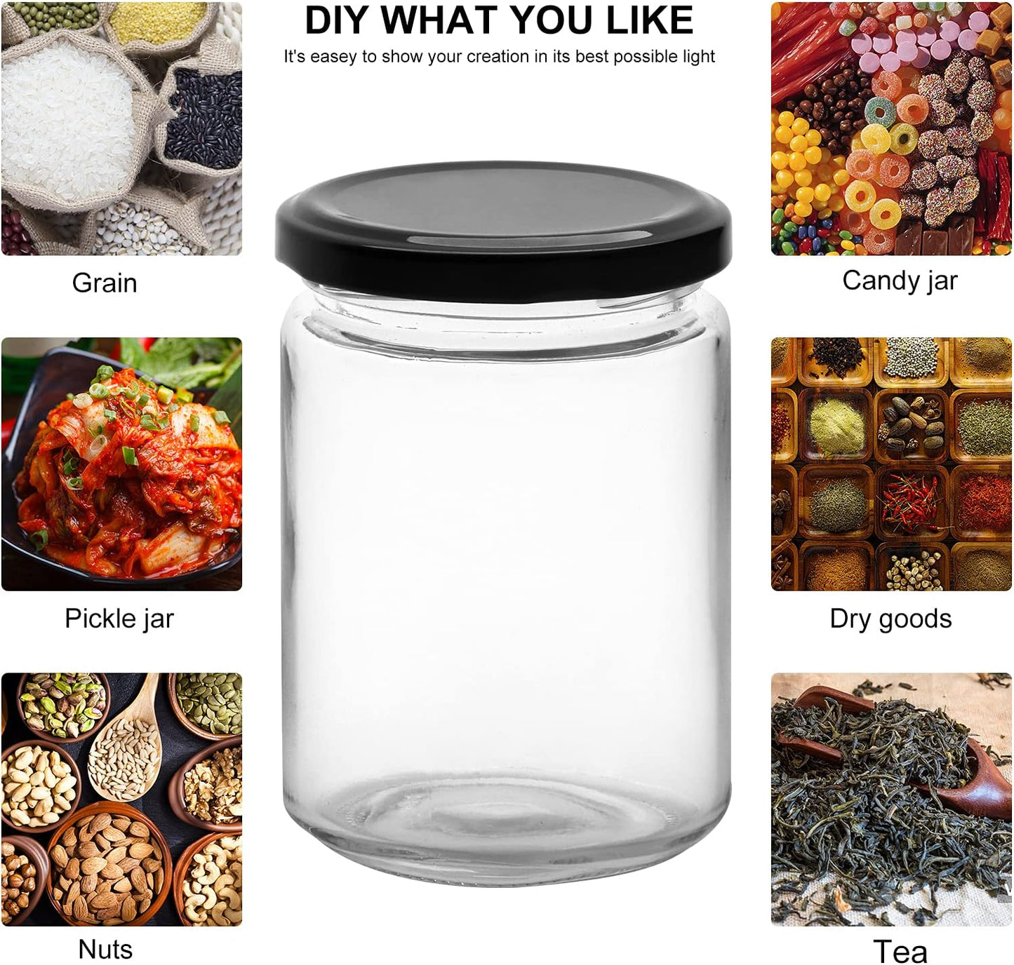 coming soon - 500ml Clear Glass Short Jar with Lid x 4