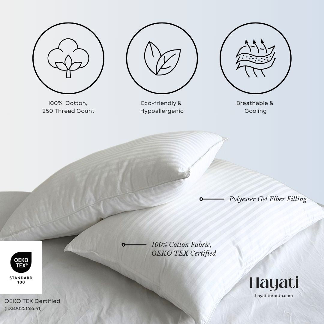 Bedding Bed Pillows for Sleeping Standard Size, Set of 2, Cooling Hotel Quality, for Back, Stomach or Side Sleepers