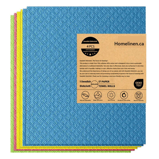 - Will return soon - Swedish Dish Cloth-4PK, Swedish Dishcloths for Kitchen, Reusable Paper Towels Washable, Sponge Cloths Kitchen, Absorbent Dish Rags, Swedish Towels Kitchen Cloth-7"x6"