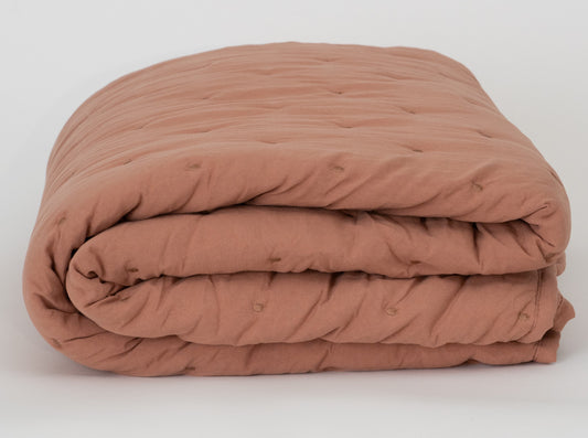 Quilt Set Ultra Soft Microfiber Stone-Washed Lightweight All Season - Chocolate